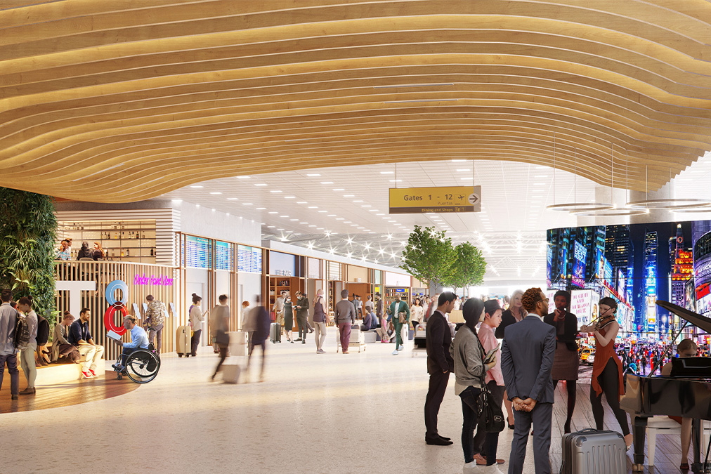 The redevelopment of JFK's T8 will expand the terminal's services and facilities. Click to enlarge.