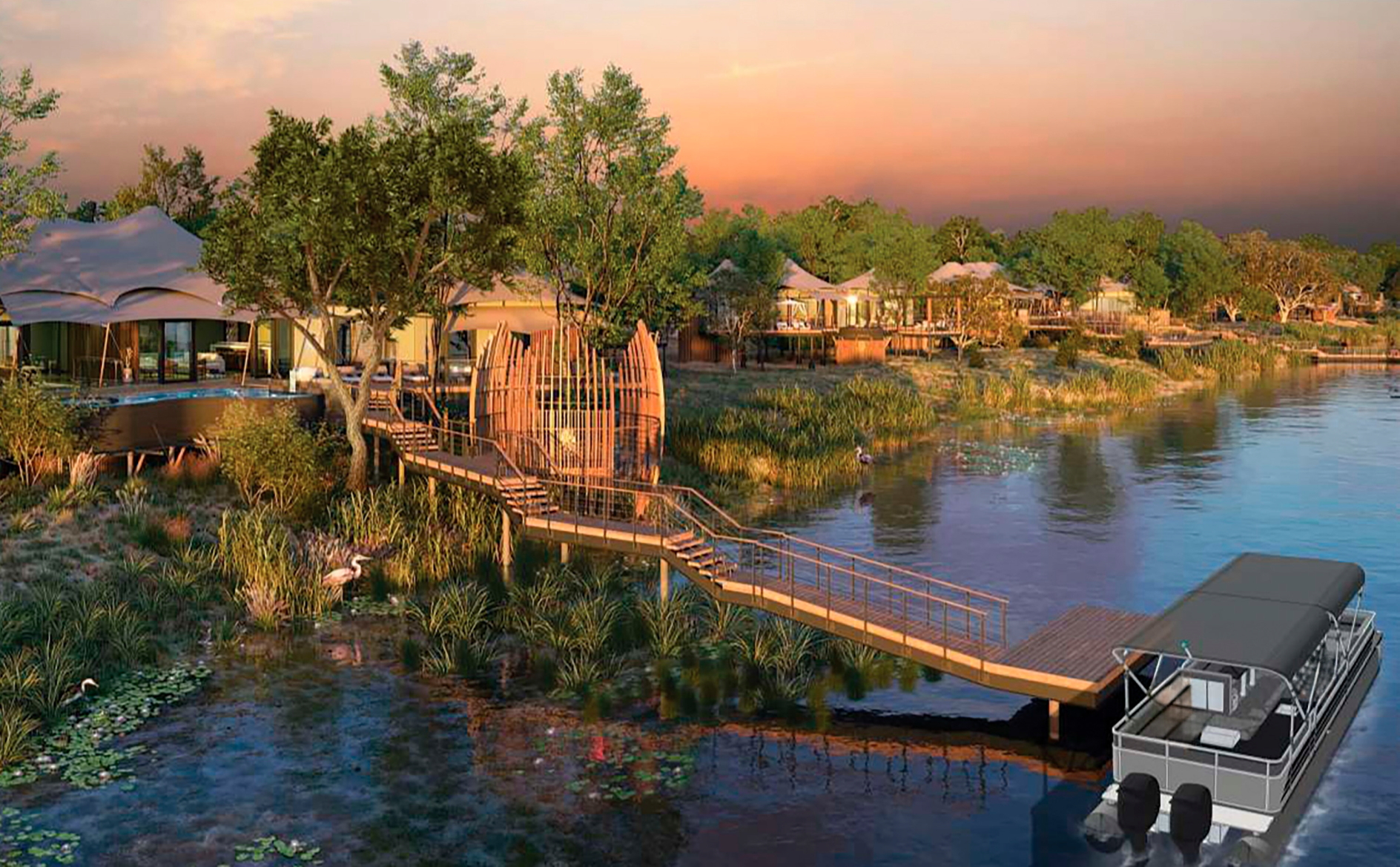 Anantara Kafue River Tented Camp is expected to open in early 2025. Click to enlarge.