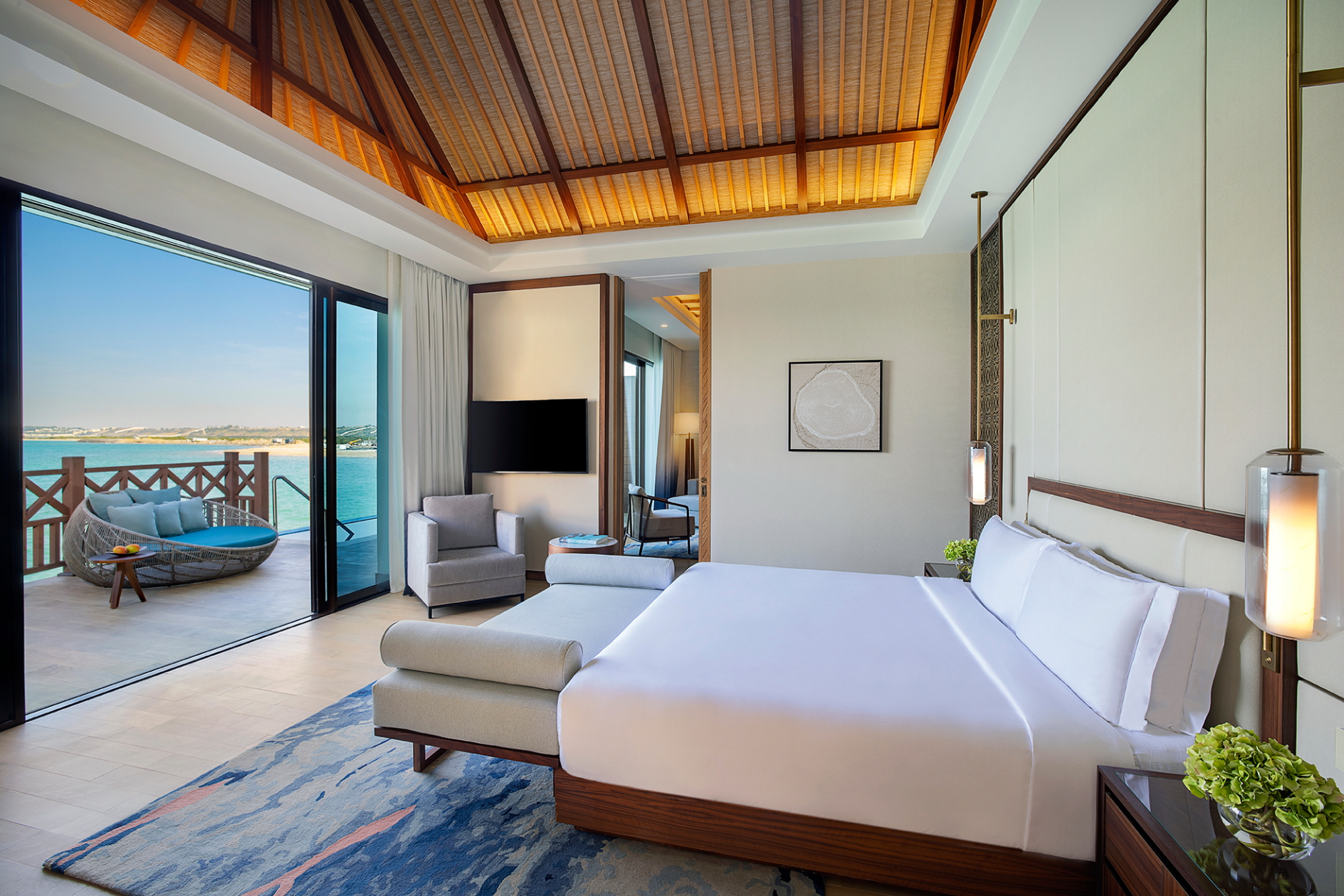 Peninsula Sea View Pool Villa Bedroom at Anantara Mina Al Arab Ras Al Khaimah Resort. Click to enlarge.