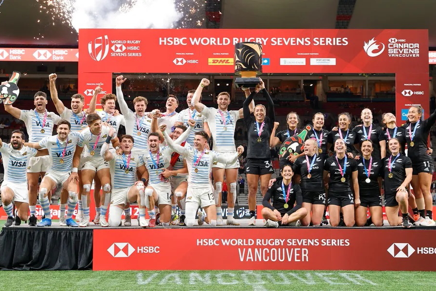 Argentina men and New Zealand women secured HSBC World Rugby Sevens Series gold in Vancouver on Sunday. Click to enlarge.