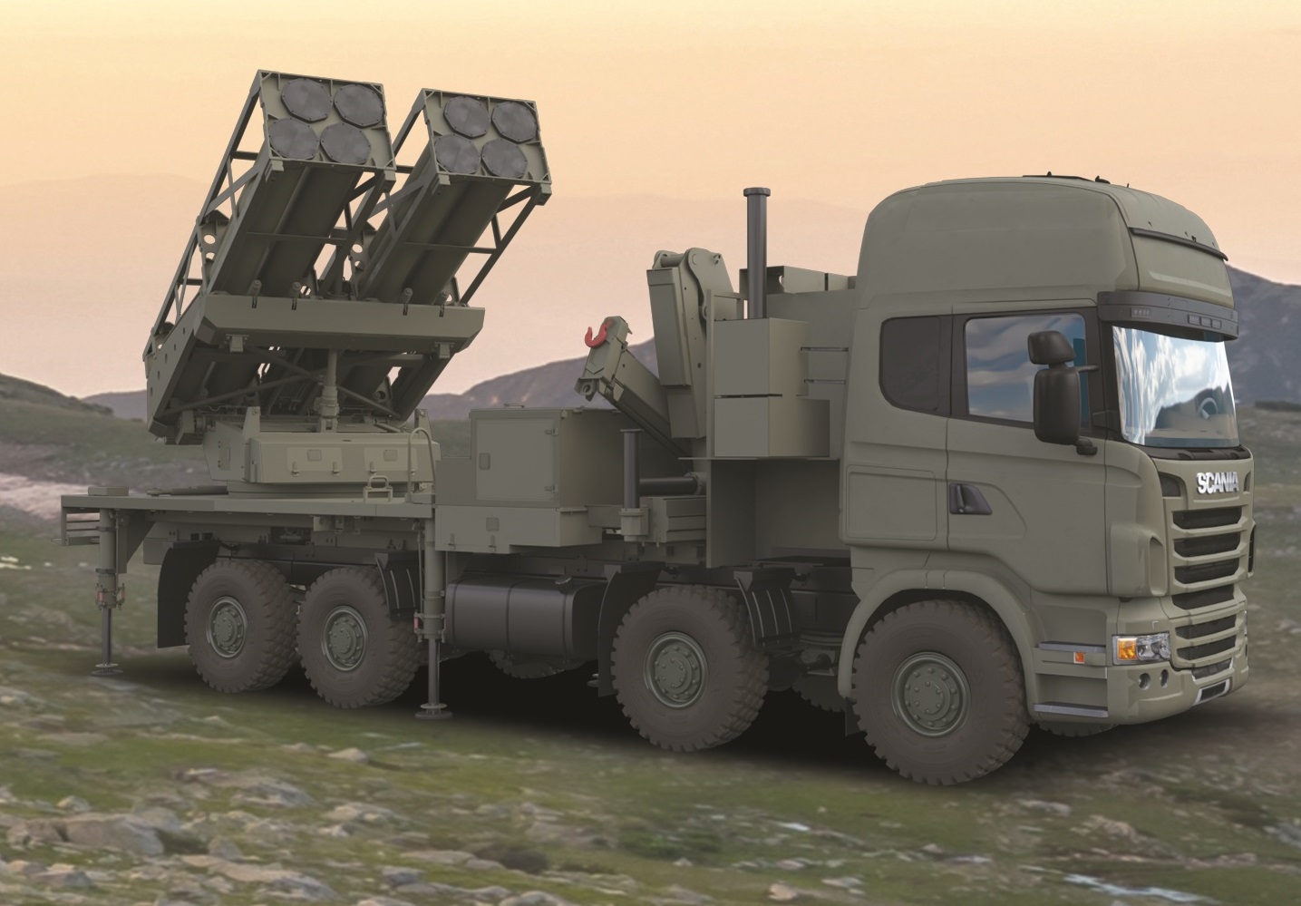 Elbit Systems PULS artillery rocket system. Click to enlarge.