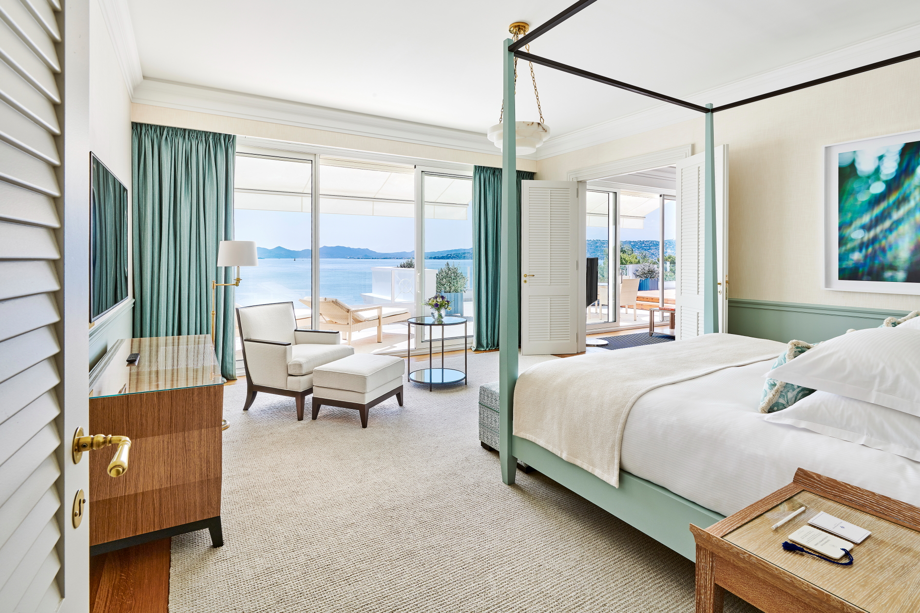 Newly renovated suite at the Hotel du Cap-Eden-Roc. Picture: JMSordello. Click to enlarge.
