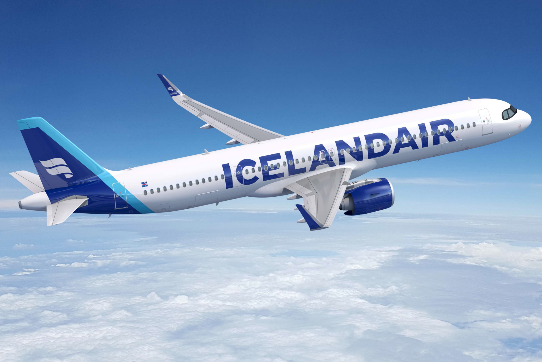 Icelandair Airbus A321XLR. Click to enlarge.