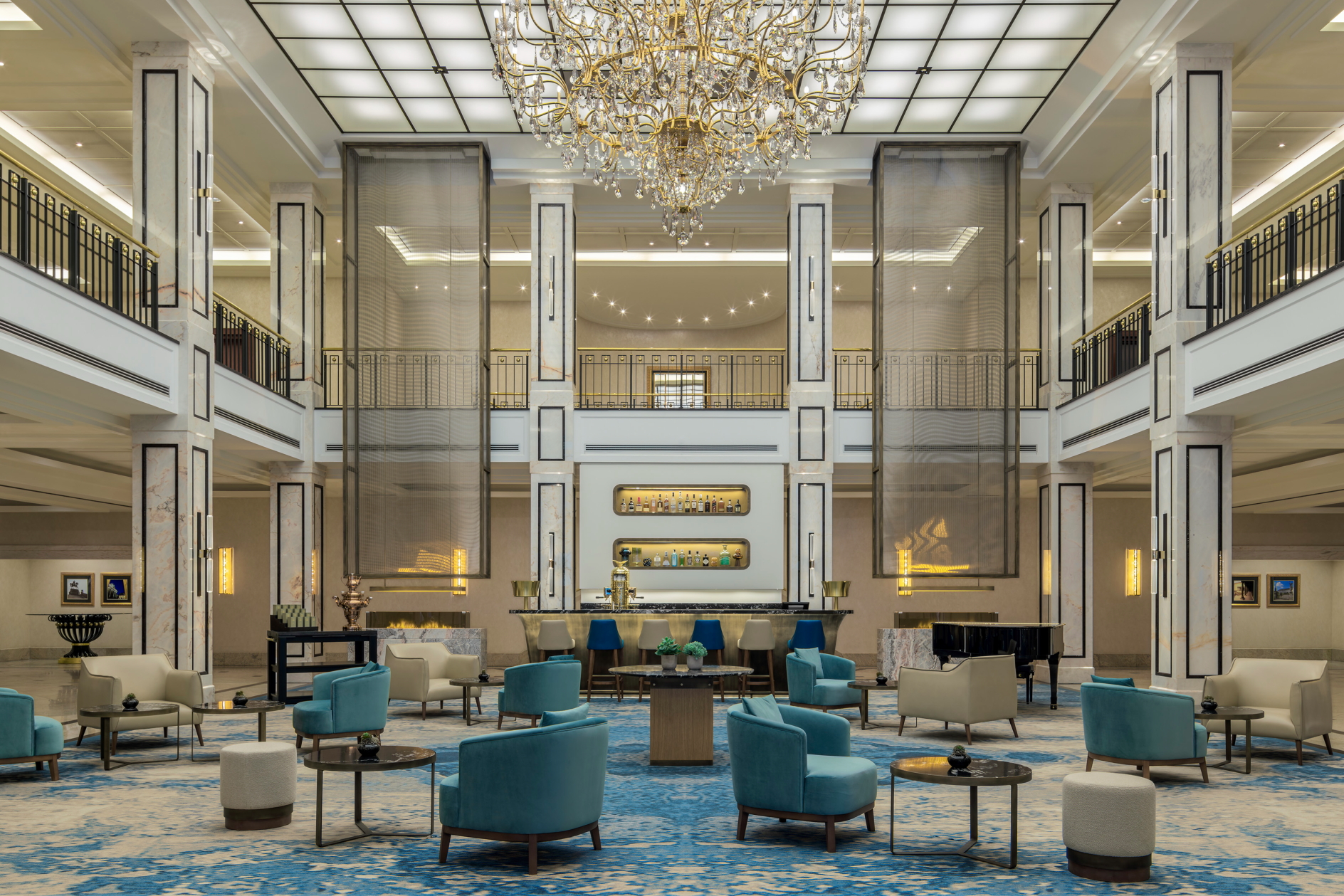 Lobby of the JW Marriott Hotel Berlin. Click to enlarge.