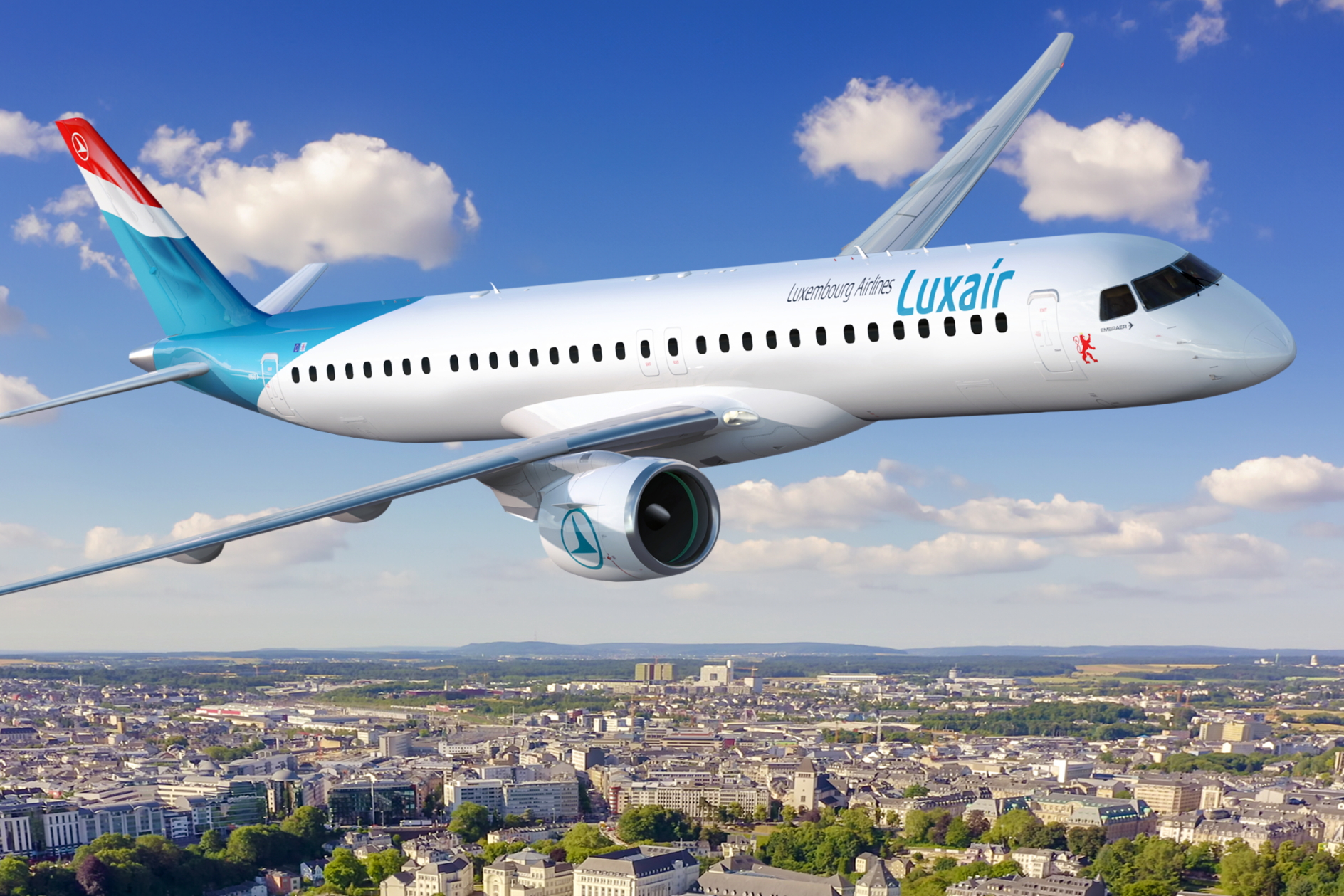 Luxair Embraer E195-E2. Click to enlarge.