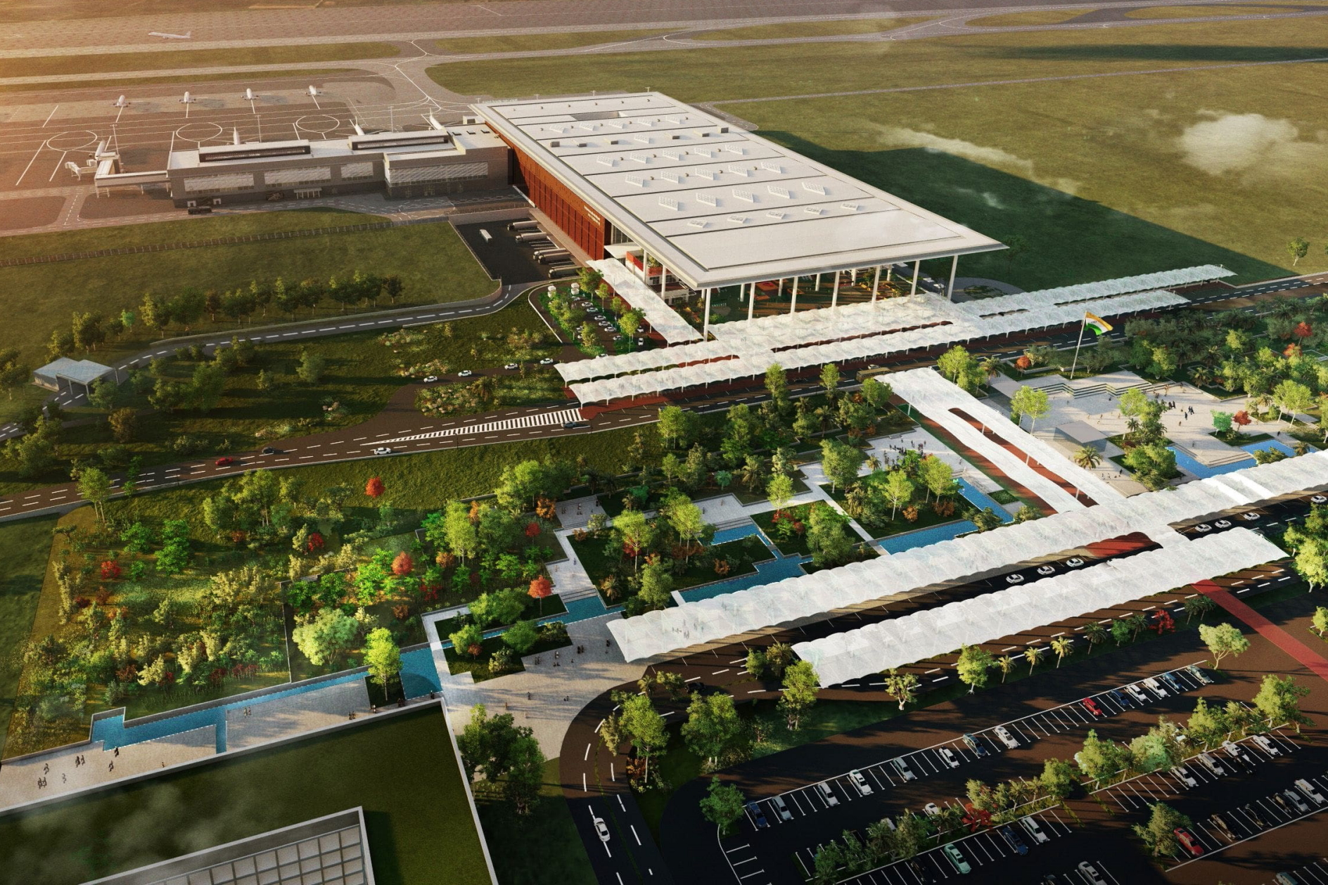 Noida International Airport (NIA) in Uttar Pradesh, India. Click to enlarge.