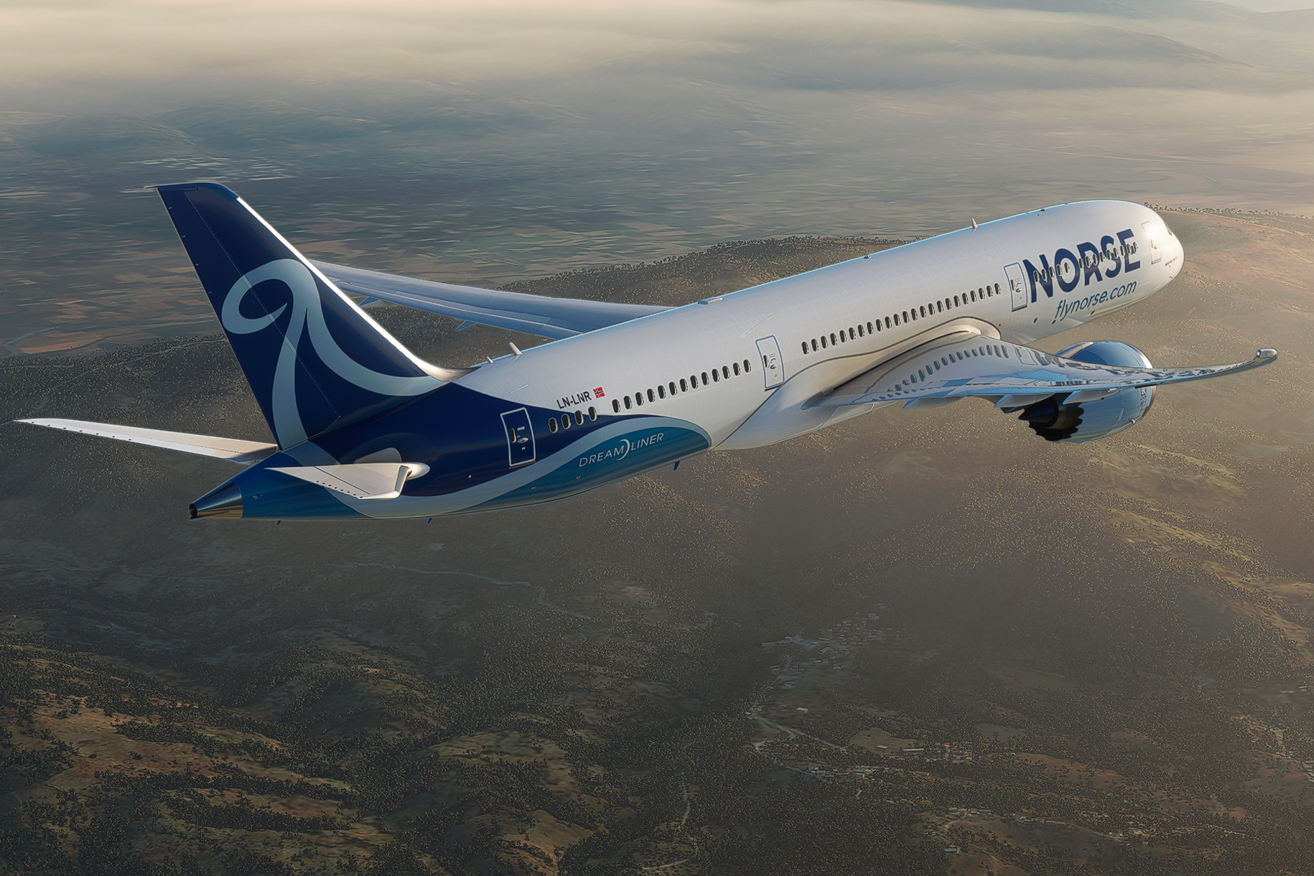 Norse Atlantic Boeing 787-9. Click to enlarge.
