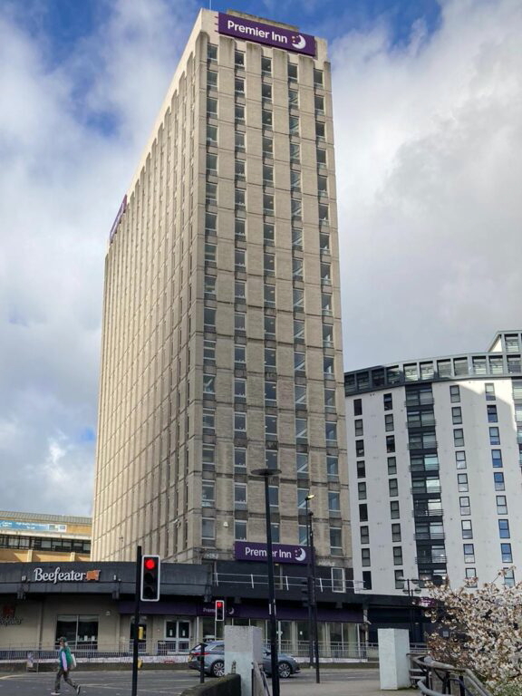 Whitbread has decided to sell the Haymarket Premier Inn in Bristol so that the old building can be redeveloped. Click to enlarge.