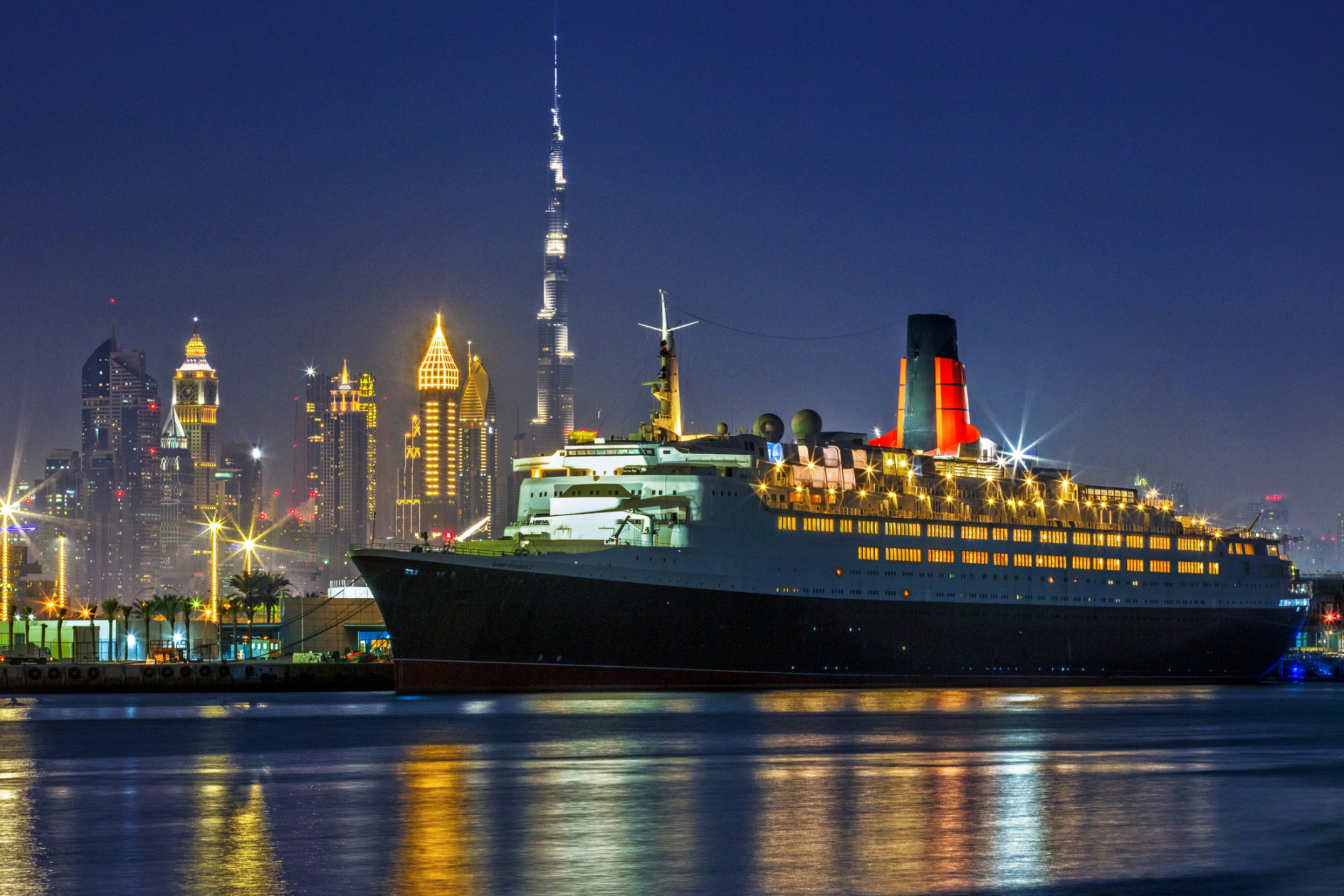 The Queen Elizabeth 2 floating hotel is managed by Accor and has been in Dubai for 15 years. Click to enlarge.
