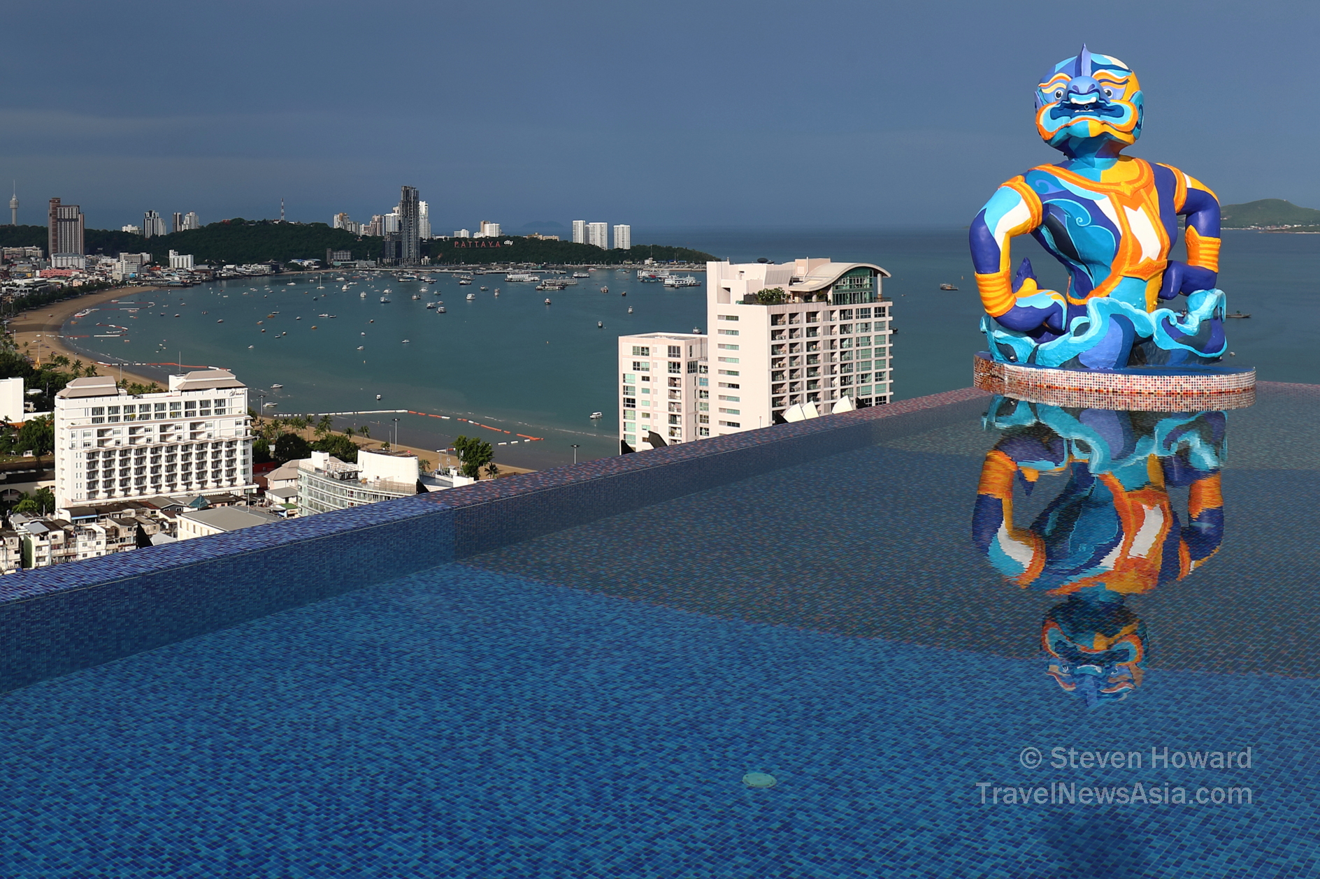 View from the Siam at Siam hotel in Pattaya, Thailand. Picture by Steven Howard of TravelNewsAsia.com Click to enlarge.