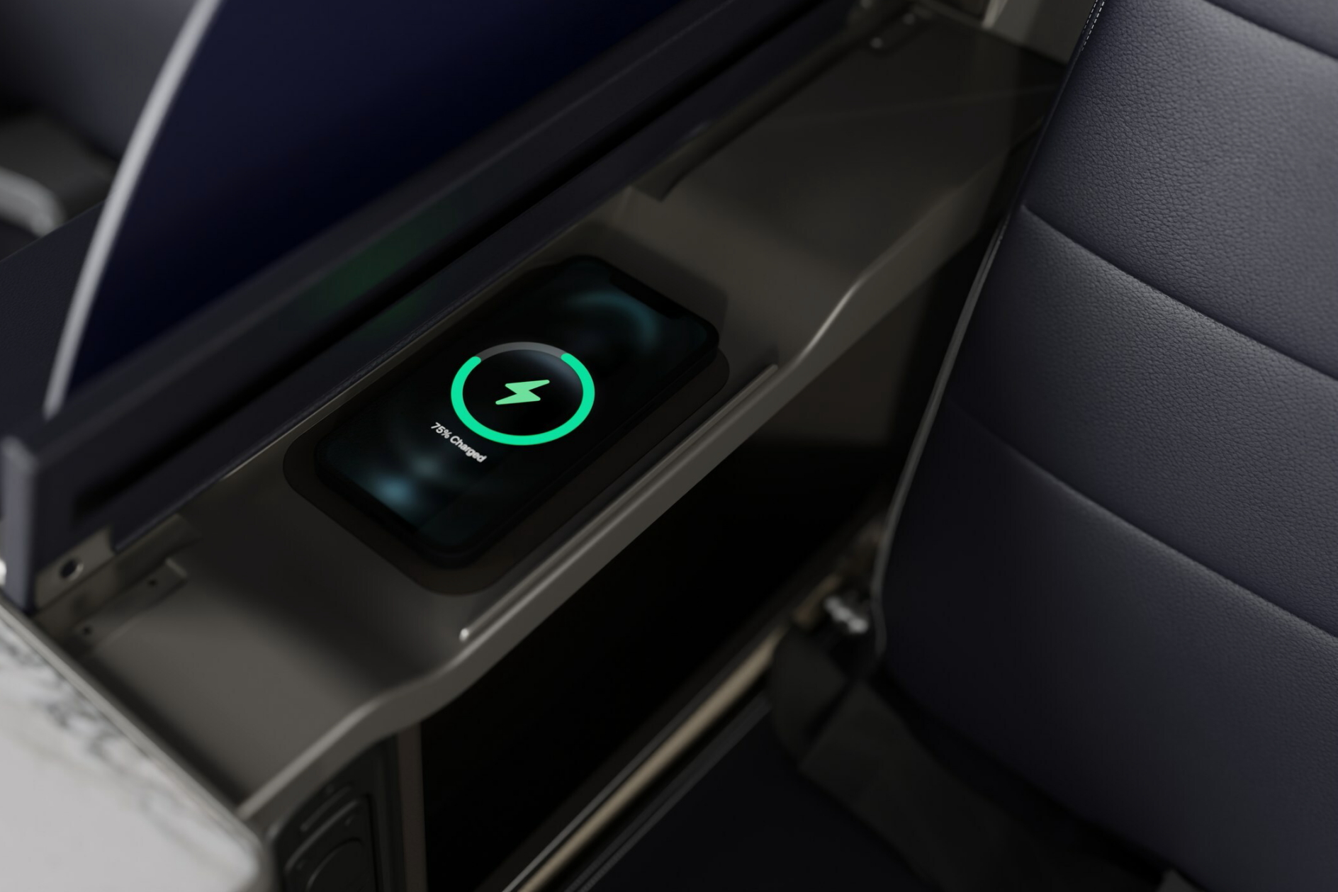In-flight wireless charging takes off with United Airlines. Click to enlarge.