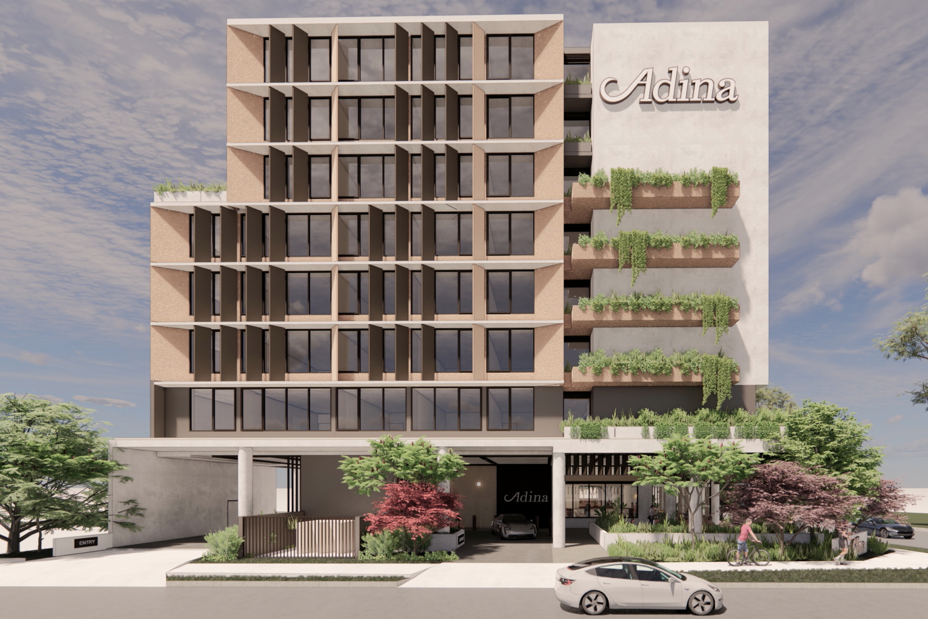 The 148-key Adina Apartment Hotel Chermside Brisbane is scheduled to open in 2025. Click to enlarge.