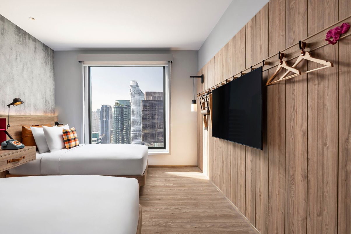 Room at the Moxy Bangkok Ratchaprasong in Thailand. Click to enlarge.