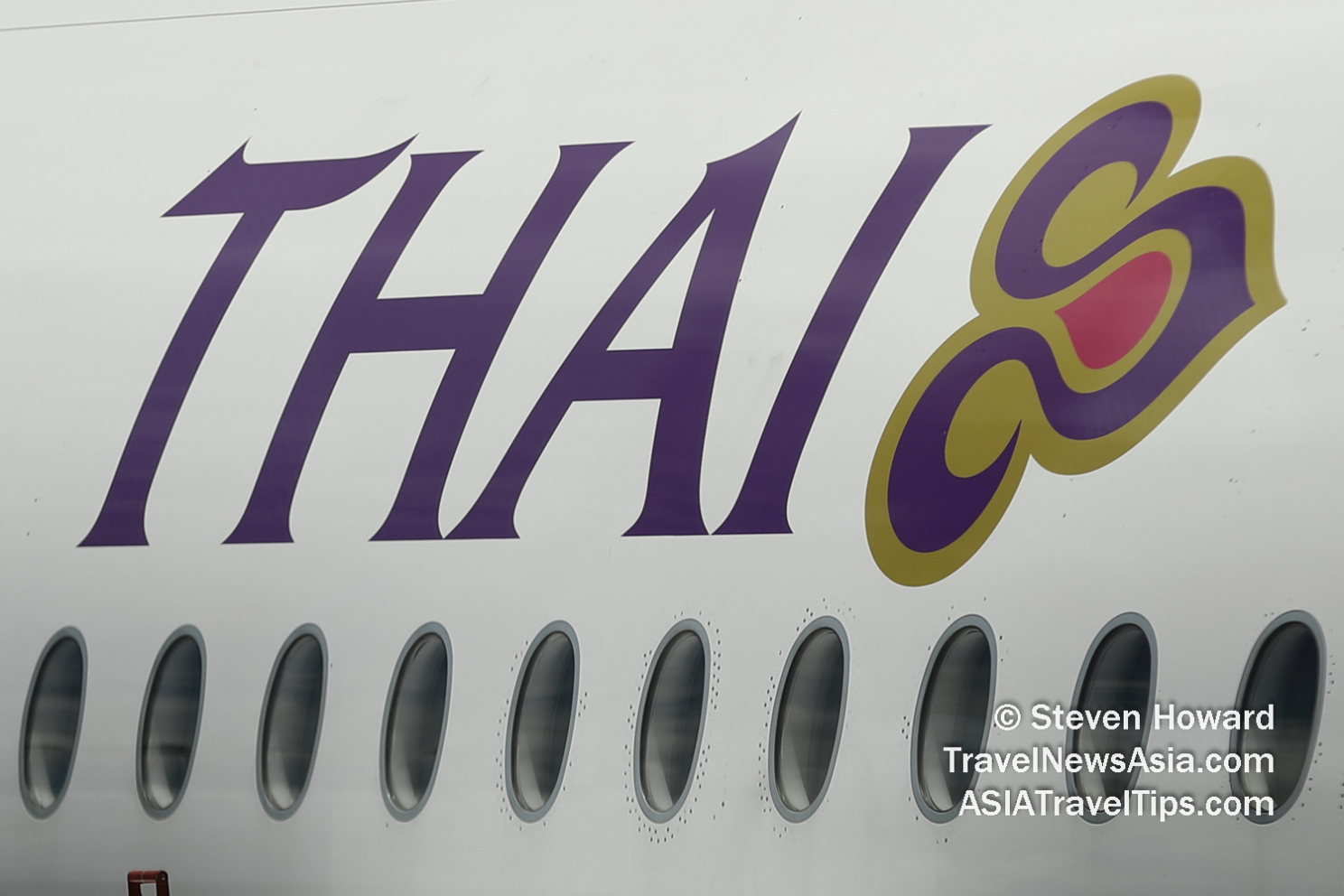 Thai Airways livery. Picture by Steven Howard of TravelNewsAsia.com Click to enlarge.